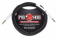 6ft Pig Hog 1/4″ Mono Male/Male, 8mm/OD 14AWG, White Instrument Cable, XR-6006W