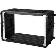 6U Rack Case 19″ Rackmount Flight Cases Portable Carry w/Microphone Compartments