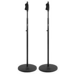 Gator Frameworks GFW-MIC-1201 Deluxe 12″ Round Base Mic Stand 2-Pack