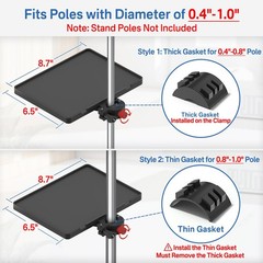 Chunxiao Functional Microphone Stand Tray with Plastic Small Tray, Black