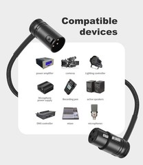 2 PCS Right Angle XLR Adapter Cable 1ft/30cm 90 Degree Male To Female Mic Cord