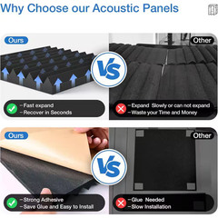 1 In. T X 1 Ft. X 1 Ft. Carbon Black Sound Absorbing Panel 12-Pack