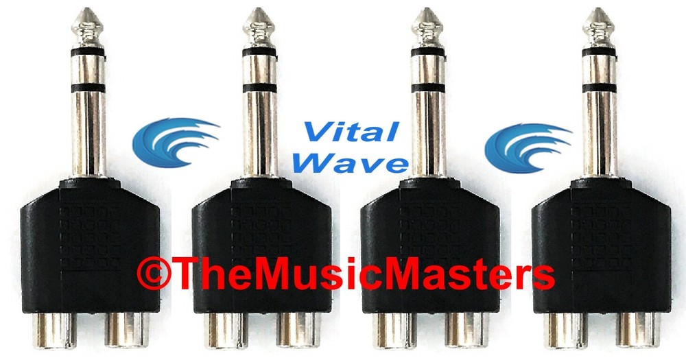 (4) 1/4 inch TRRS Male Plug to Dual RCA Jacks (F) Audio Cable Cord Adapter VWLTW