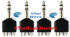 (4) 1/4 inch TRRS Male Plug to Dual RCA Jacks (F) Audio Cable Cord Adapter VWLTW