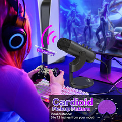 USB Podcast Microphone Noise Cancelling Mic Gain Mute Monitor for PC Mac