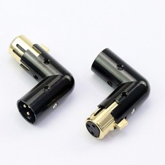 2 Pcs Gold Plated 3-Pin XLR Right Angle Adapter Adjustable 4 Angle Positions