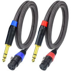 Balanced 1/4″ TRS to XLR Female Microphone Cable, 6.6Feet 6.35mm Quarter Inch…
