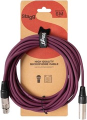 Stagg XLR Microphone Cable 20 ft. Assorted Colors Purple