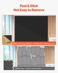VEVOR 5 Pack Acoustic Wall Panels 47.2 x 23.6 x 0.4 inch Self-Adhesive Black