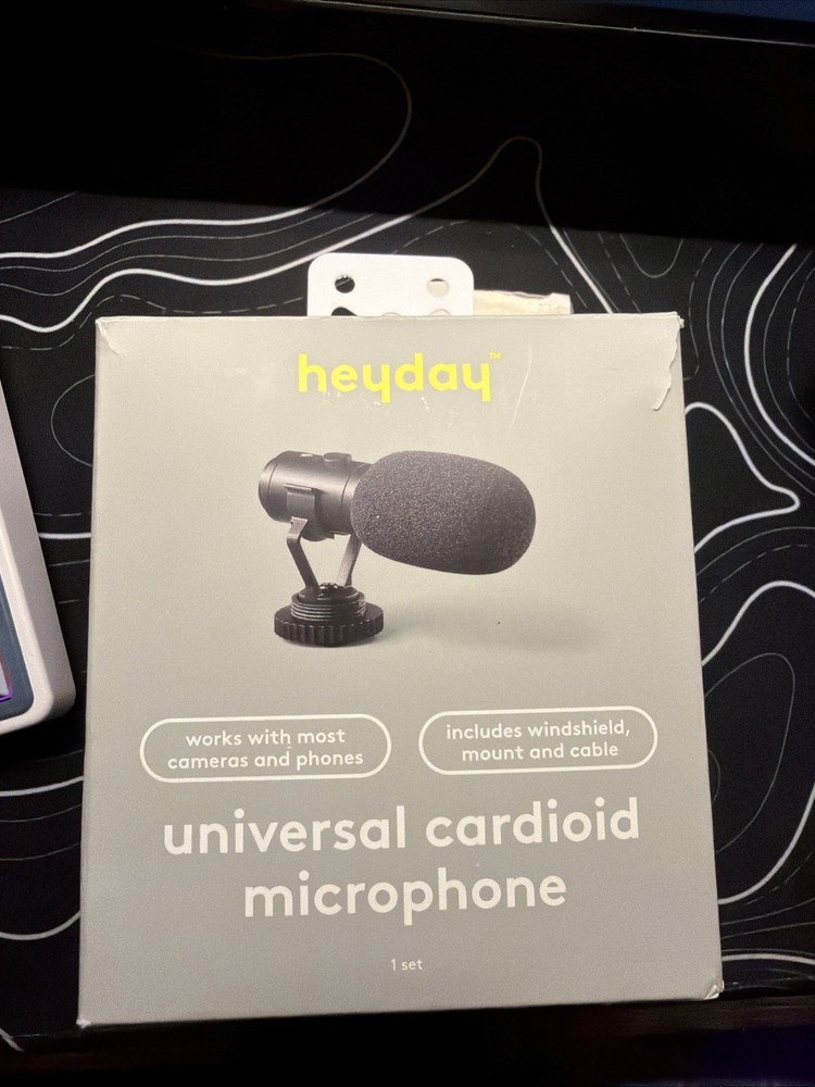 heyday Universal Cardioid Microphone Black Studio Podcast Streaming Recording