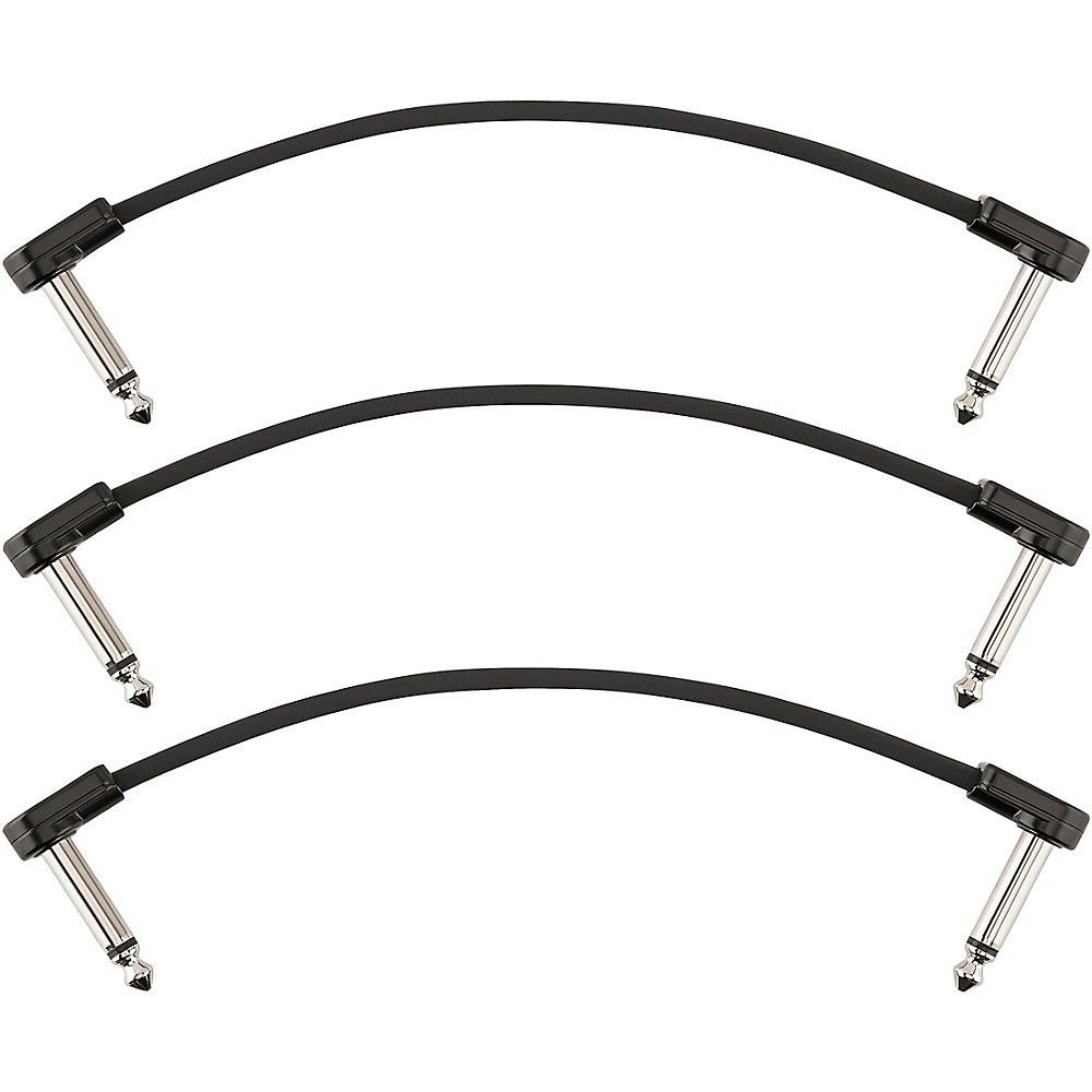 Fender Blockchain Patch Angle to Angle Cables, 3Pack 6 in. Black