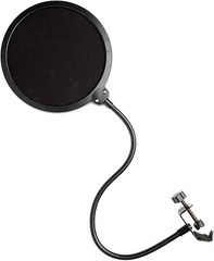 Movo PF-6 Dual Layer Microphone Mesh Pop Filter with Gooseneck Arm and Clamp