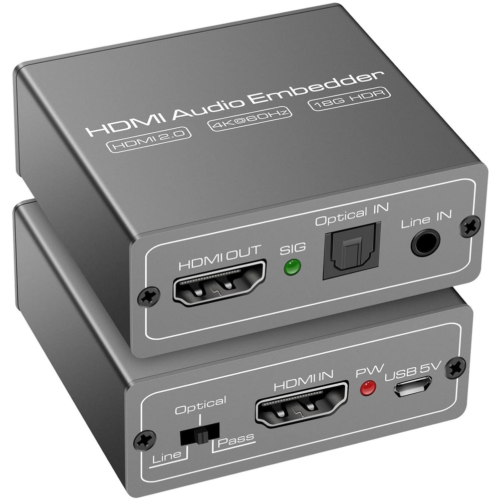 HDMI Audio Embedder Inserter Digital Analog Audio + DVI to HDMI Support TOSLI…