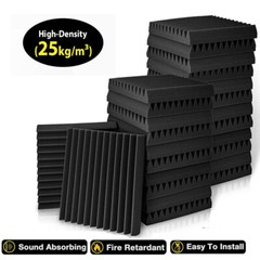 24 Pack 12 X 12 X 2″ Acoustic Foam Wall Panels Soundproofing Tiles Studio Decor