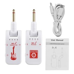 2.4G Wireless Guitar System Rechargeable Guitar Transmitter Receiver 48K/16bit R