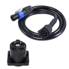 4 Condcutor Speakon Cable with NL4MP Socket 3 Feet Panel Mount NL4 Speakon Wire