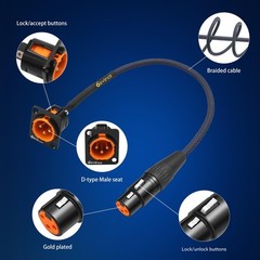 XLR Pass Through Cable, XLR Male Panel Mount to Female Connector Adapter, Mic