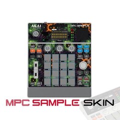 Akai MPC Sample Skin / Green Cosmic Swirl