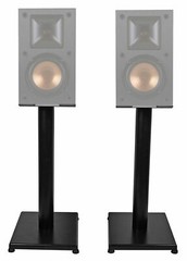 Black 21” Steel Bookshelf Speaker Stands For Klipsch R-14M Bookshelf Speakers