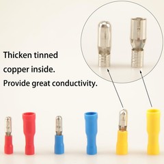 200pcs Bullet Connectors Male and Female, Wire Red, Blue, Yellow