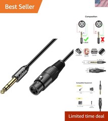 Professional XLR to TRS Audio Cable, 3 Feet – Corrosion Resistant, Durable
