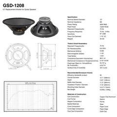 OPEN BOX: Sound Town 12″ 65W Replacement Guitar Speaker 8-Ohm (GSD-1208-R)