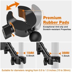 iPad Mic Stand Mount, 360° Rotation Tablet Holder for Microphone Music Stand…