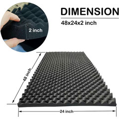 2-Pack 48X24X2 Inch Egg Crate Acoustic Foam Panels, High-Density Fireproof Sound