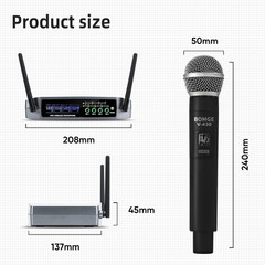 Pro 4-Channel Wireless Microphone System with 4 Handheld Mics, 200Ft Range
