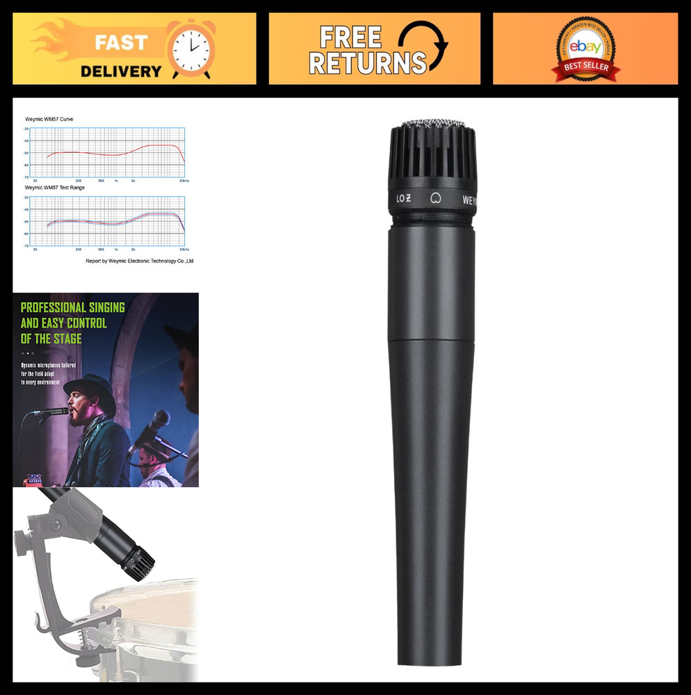 Dynamic Vocal Microphone – Classic Style Cardioid Unidirectional for Vocals, Dru