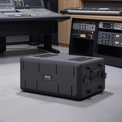 4U Rack Case 12in Depth Shallow Rackmount w/ Mic Compartment Flight Case