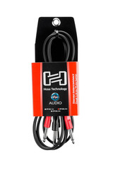 CPP-202 Dual 1/4 Inch TS to Dual 1/4 Inch TS Stereo Interconnect Cable, 6.6 Feet