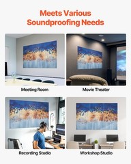 VEVOR 6 Pack Art Acoustic Panels 23.6 x 23.6 inch Self Adhesive for Home Pastel