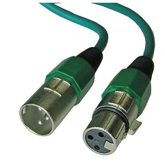 3pin XLR Male to Female mic microphone audio 100 ft foot GREEN extension cable
