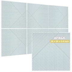 TO-TH Acoustic Wall Panels,6 Pack Total Size 72 x 48 Inches,Self-Adhesive White