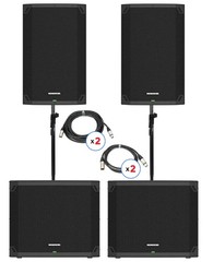 Mackie Thump15v4 Powered PA Speaker Stage Bundle