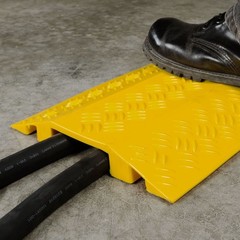 5-Pack Extra Wide High-Traffic Pedestrian Cable Cover Wire Protector Ramp