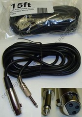 Lot10 15ft XLR~1/4″ Mono Professional Microphone Audio Cable/Cord 3pin~6.3mm TS