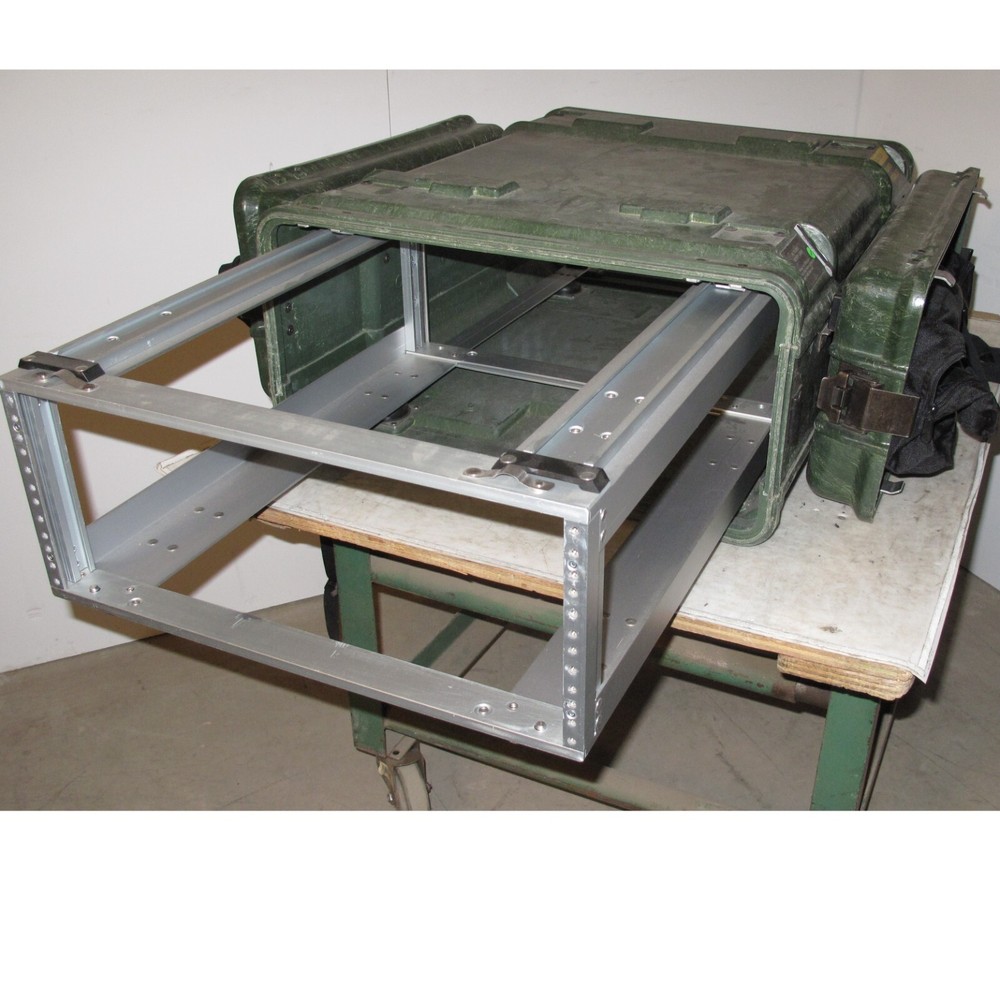 Rackmount 04U x24 Slide Out General Dynamics Composite Shock Mount Rack Case B1