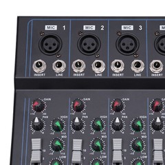 7-Channel Bluetooth Portable Audio Mixer USB DJ Sound Mixing Console Board