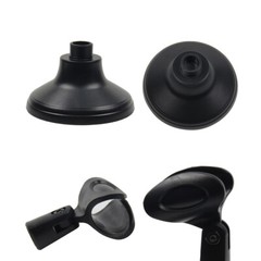 Pair Flexible Adjustable Microphone Stands Clamp Clip Holder Base Mount Stands