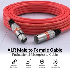 Versatile 2ft XLR Cable 10 Pack – Color-Coded 3 Pin Male to Female Connections