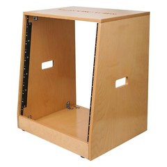 Sound Town DIY Slanted 12U Studio Rack, Plywood, Golden Oak (SDRK-12T)
