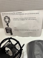 Microphone Shock Mount with Pop Filter, Mic Anti-Vibration Suspension Shock M…