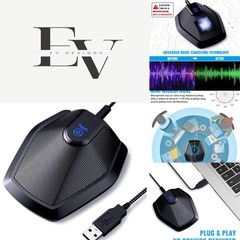 USB Omnidirectional Microphone for Clear Video Conferencing & Recording