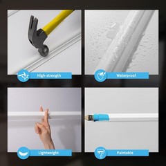 Elegant Wainscoting Trim Kit – White, 24 Pcs