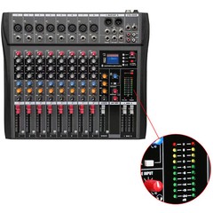 8 Channel Professional Digital Bluetooth Live Studio Audio Mixer Power Mixing