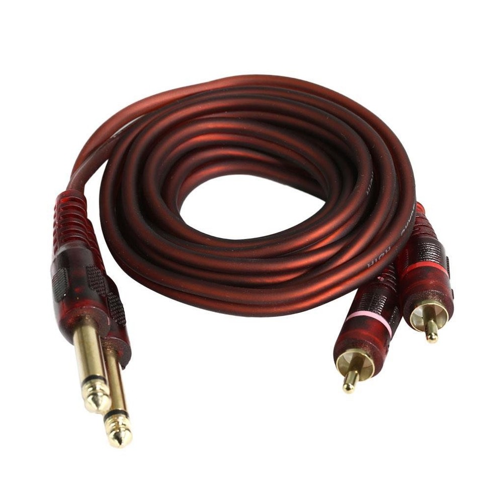 1.5m / 5ft Dual 6.35mm 1/4 inch to 2 OFC Cable