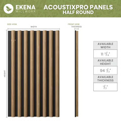 Acousticpro 1 In. X 1 Ft. X 8 Ft. Noise Cancelling Half round MDF Sound Absorbin