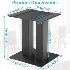 Desktop Speaker Stands 1 Pair Bookshelf Speakers Steel Studio 9.5‘’x8.2‘’x9.8‘’